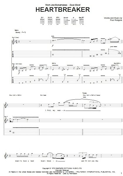 open zoom image for Heartbreaker - Guitar TAB, New, Main