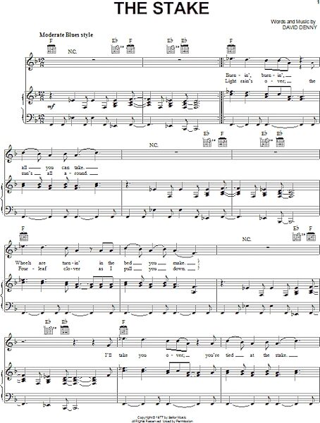 open zoom image for The Stake - Piano/Vocal/Guitar, New, Main
