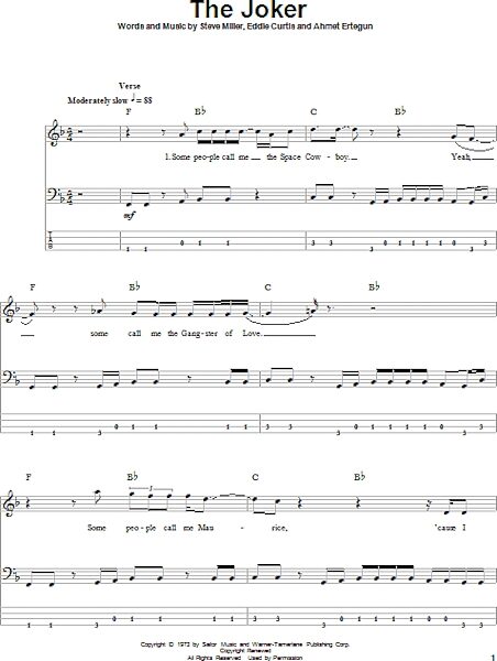 open zoom image for The Joker - Bass Tab, New, Main