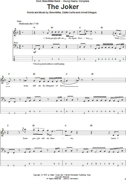 open zoom image for The Joker - Bass Tab, New, Main
