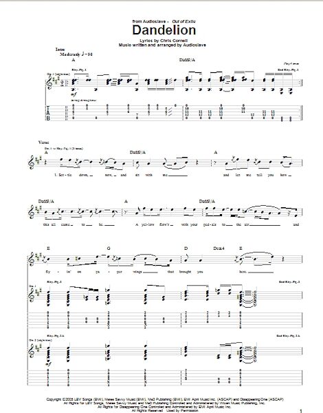 open zoom image for Dandelion - Guitar TAB, New, Main