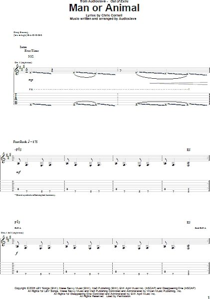 open zoom image for Man Or Animal - Guitar TAB, New, Main