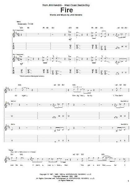 open zoom image for Fire - Guitar TAB, New, Main