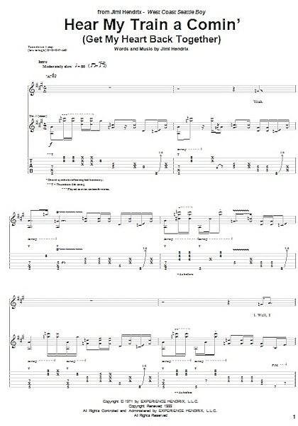 open zoom image for Hear My Train A Comin' (Get My Heart Back Together) - Guitar TAB, New, Main