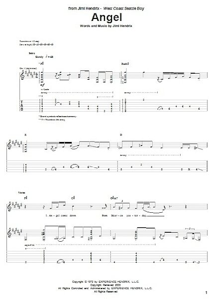 open zoom image for Angel - Guitar TAB, New, Main