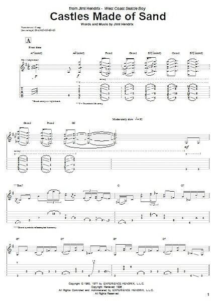 open zoom image for Castles Made Of Sand - Guitar TAB, New, Main