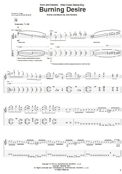 open zoom image for Burning Desire - Guitar TAB, New, Main