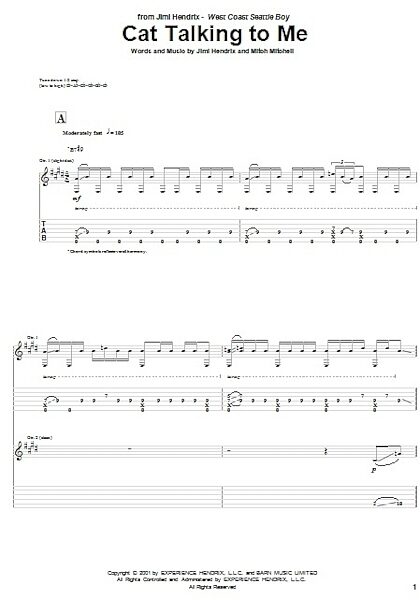 open zoom image for Cat Talking To Me - Guitar TAB, New, Main