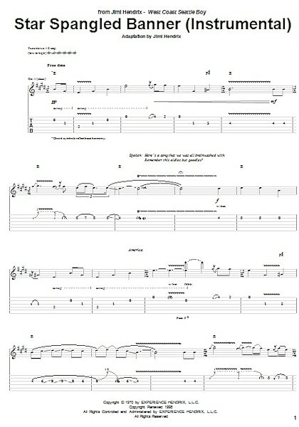 open zoom image for The Star Spangled Banner (Instrumental) - Guitar TAB, New, Main