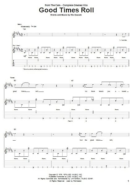 open zoom image for Good Times Roll - Guitar TAB, New, Main
