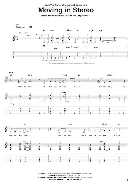open zoom image for Moving In Stereo - Guitar TAB, New, Main