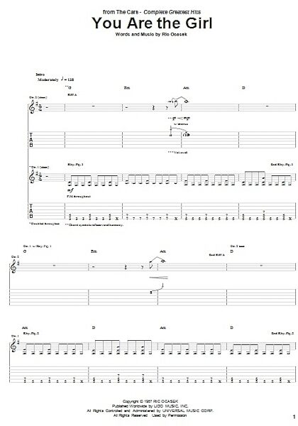 open zoom image for You Are The Girl - Guitar TAB, New, Main