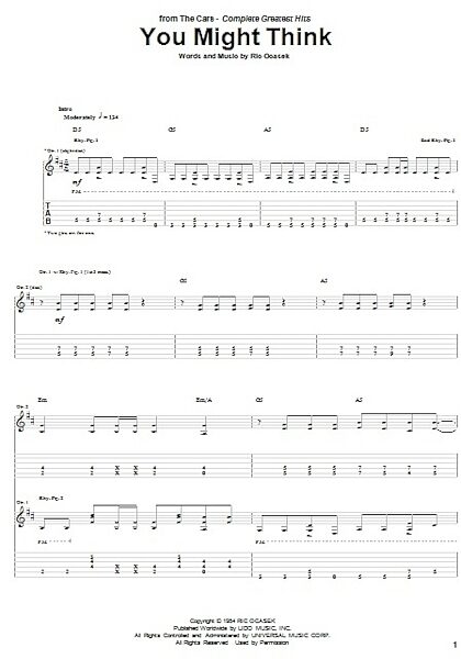 open zoom image for You Might Think - Guitar TAB, New, Main
