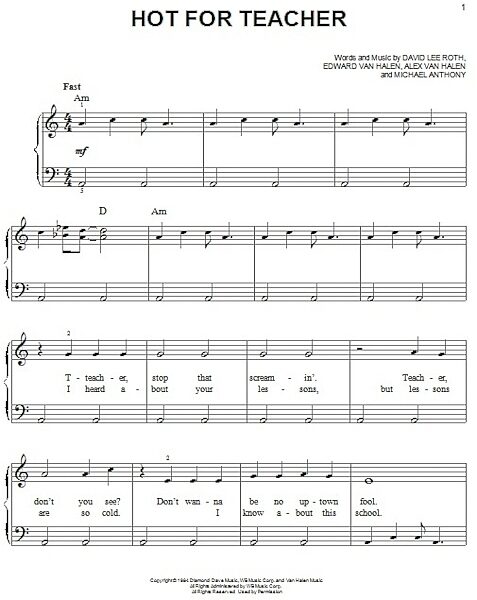 open zoom image for Hot For Teacher - Easy Piano, New, Main