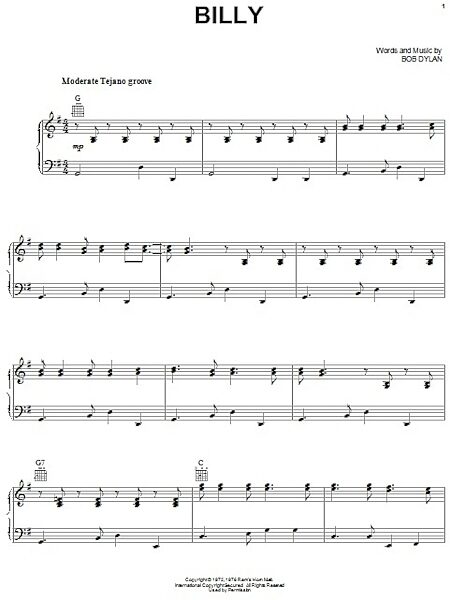 open zoom image for Billy - Piano/Vocal/Guitar, New, Main