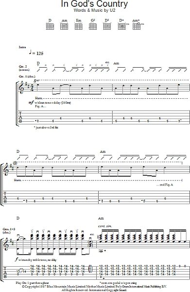 open zoom image for In God's Country - Guitar TAB, New, Main