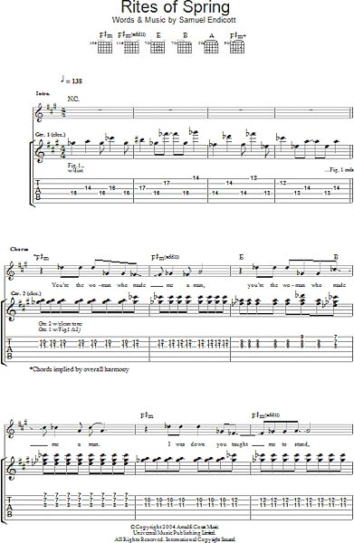 open zoom image for Rites Of Spring - Guitar TAB, New, Main