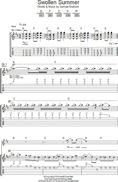 open zoom image for Swollen Summer - Guitar TAB, New, Main