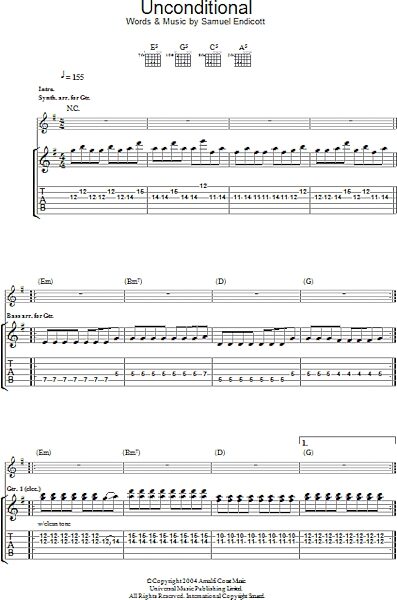 open zoom image for Unconditional - Guitar TAB, New, Main