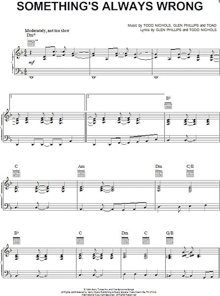 open zoom image for Something's Always Wrong - Piano/Vocal/Guitar, New, Main