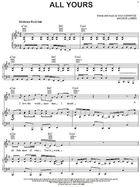 open zoom image for All Yours - Piano/Vocal/Guitar, New, Main