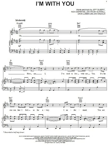 open zoom image for I'm With You - Piano/Vocal/Guitar, New, Main