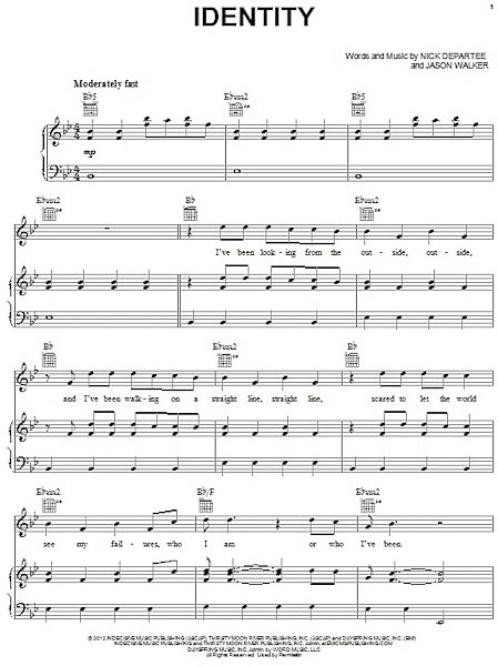 open zoom image for Identity - Piano/Vocal/Guitar, New, Main