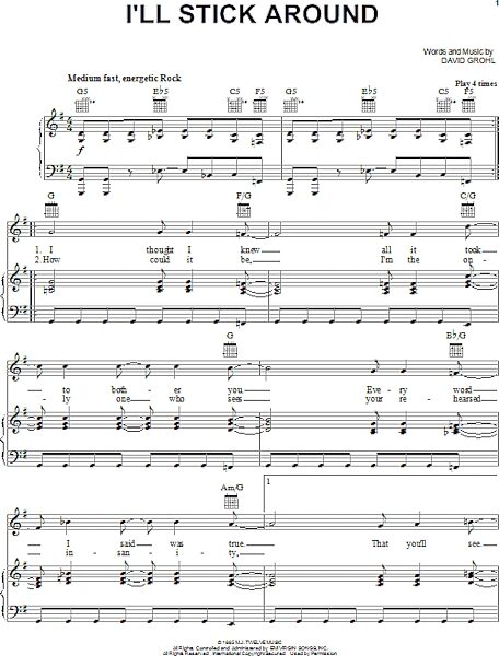 open zoom image for I'll Stick Around - Piano/Vocal/Guitar, New, Main
