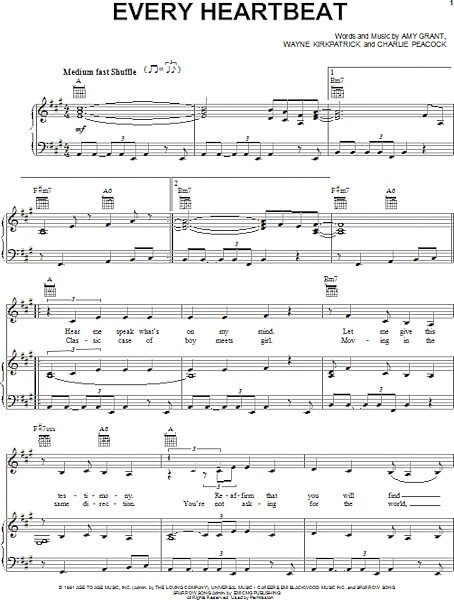 open zoom image for Every Heartbeat - Piano/Vocal/Guitar, New, Main