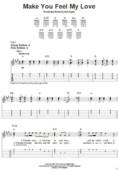 open zoom image for Make You Feel My Love - Easy Guitar with TAB, New, Main