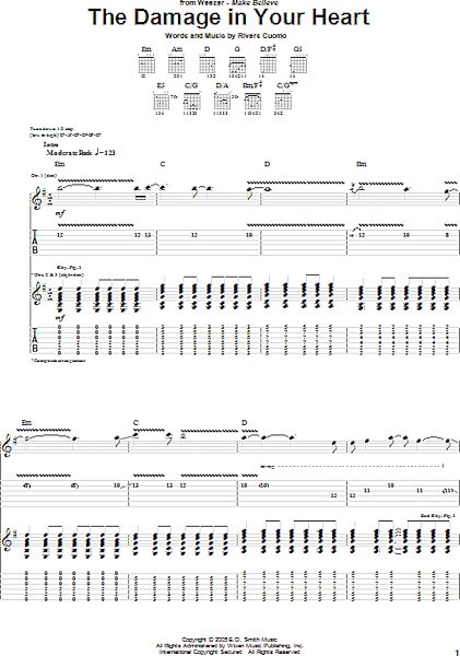 open zoom image for The Damage In Your Heart - Guitar TAB, New, Main