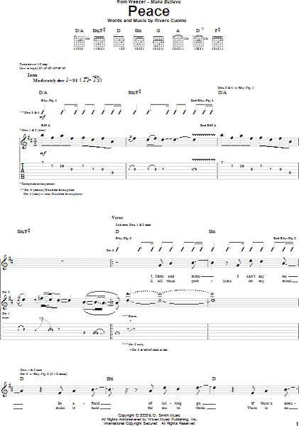 open zoom image for Peace - Guitar TAB, New, Main