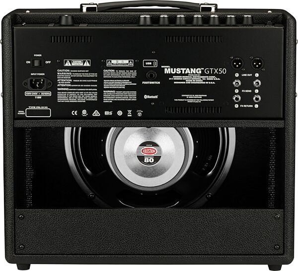 open zoom image for Fender Mustang GTX50 Digital Guitar Combo Amplifier (50 Watts, 1x12"), New, Action Position Back