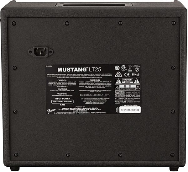 open zoom image for Fender Mustang LT25 Digital Guitar Combo Amplifier (25 Watts, 1x8"), New, Back