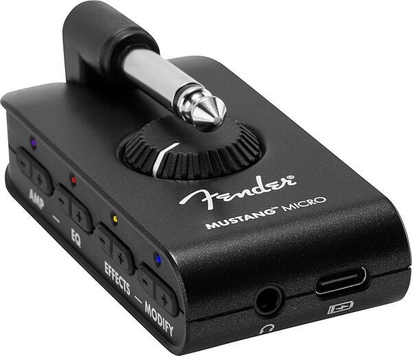 open zoom image for Fender Mustang Micro Personal Guitar Amplifier, New, Action Position Back