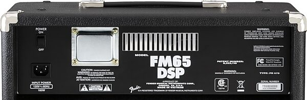 open zoom image for Fender FM65DSP Guitar Combo Amplifier (65 Watts, 1x12 in.), Rear Panel