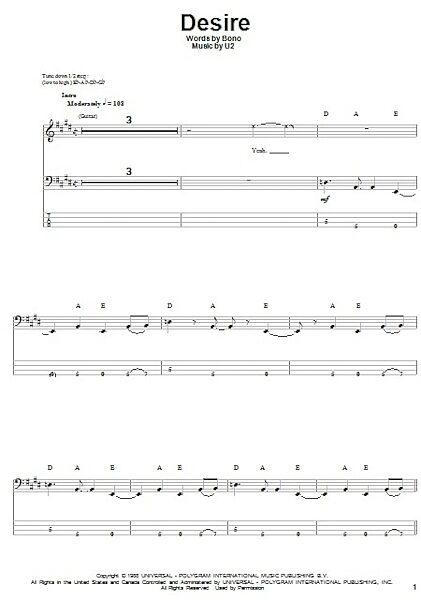open zoom image for Desire - Bass Tab, New, Main