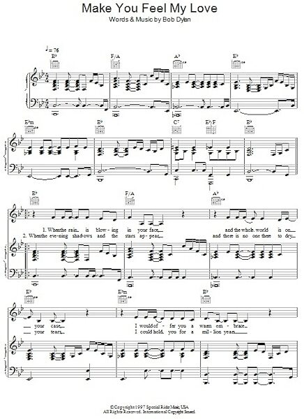 open zoom image for Make You Feel My Love - Piano/Vocal/Guitar, New, Main