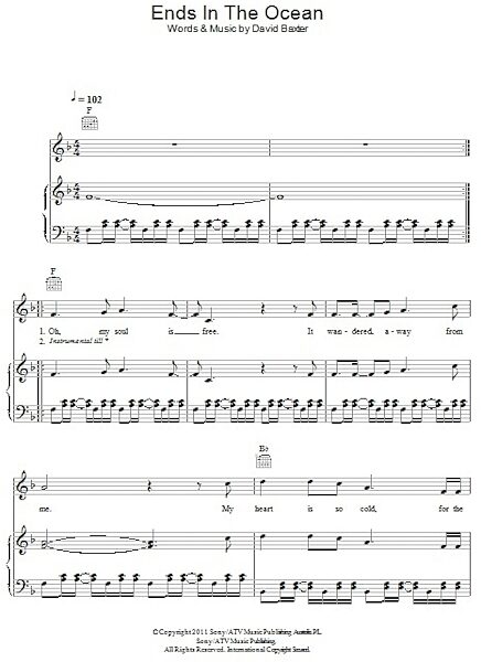 open zoom image for Ends In The Ocean - Piano/Vocal/Guitar, New, Main