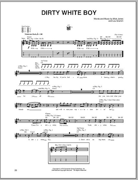 open zoom image for Dirty White Boy - Guitar TAB, New, Main
