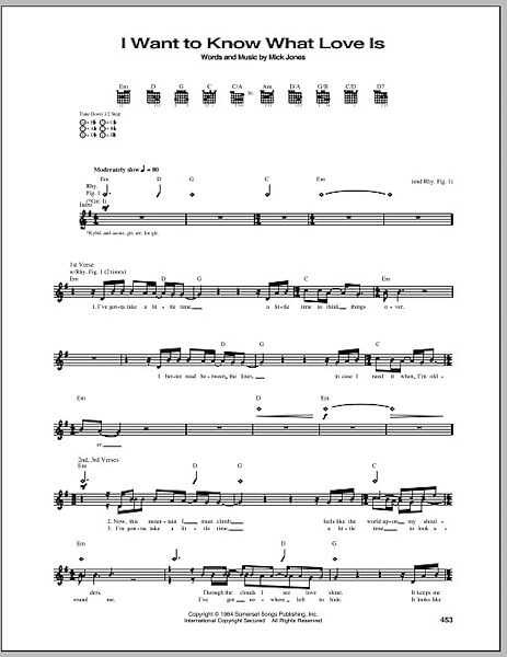 open zoom image for I Want To Know What Love Is - Guitar TAB, New, Main