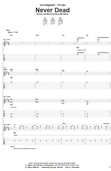 open zoom image for Never Dead - Guitar TAB, New, Main