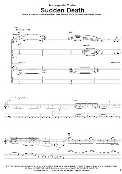 open zoom image for Sudden Death - Guitar TAB, New, Main