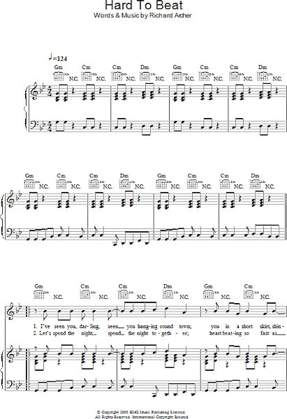 open zoom image for Hard To Beat - Piano/Vocal/Guitar, New, Main