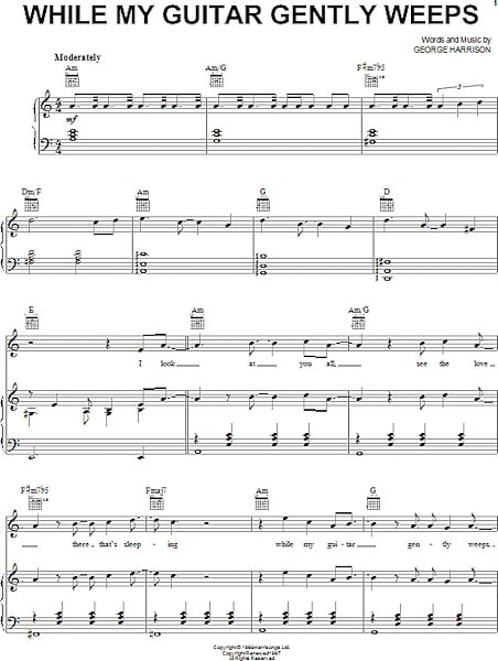 open zoom image for While My Guitar Gently Weeps - Piano/Vocal/Guitar, New, Main