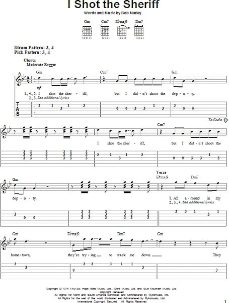open zoom image for I Shot The Sheriff - Easy Guitar with TAB, New, Main