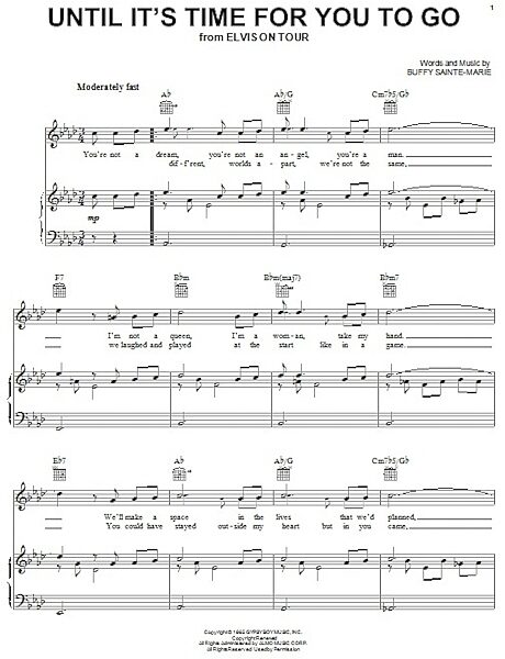 open zoom image for Until It's Time For You To Go - Piano/Vocal/Guitar, New, Main