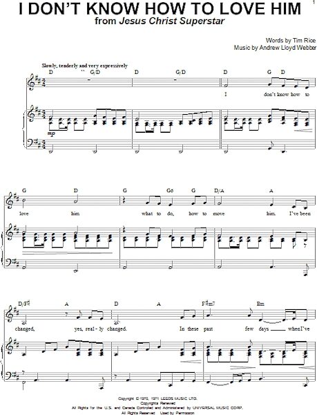 open zoom image for I Don't Know How To Love Him - Piano Vocal, New, Main