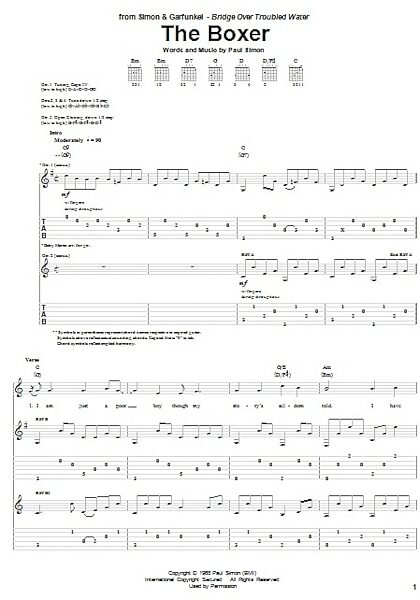 open zoom image for The Boxer - Guitar TAB, New, Main