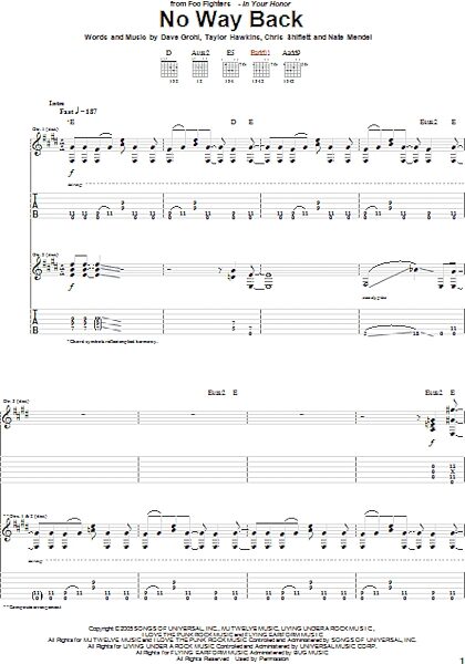 open zoom image for No Way Back - Guitar TAB, New, Main